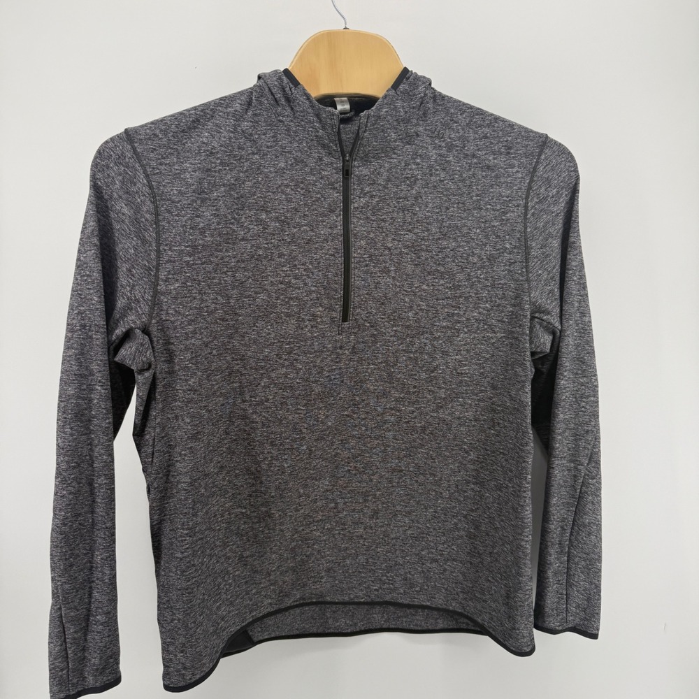 Lululemon Mens XXL Heathered Grey Space Dye Half Zip Hoodie Pullover Activewear - Picture 3 of 9
